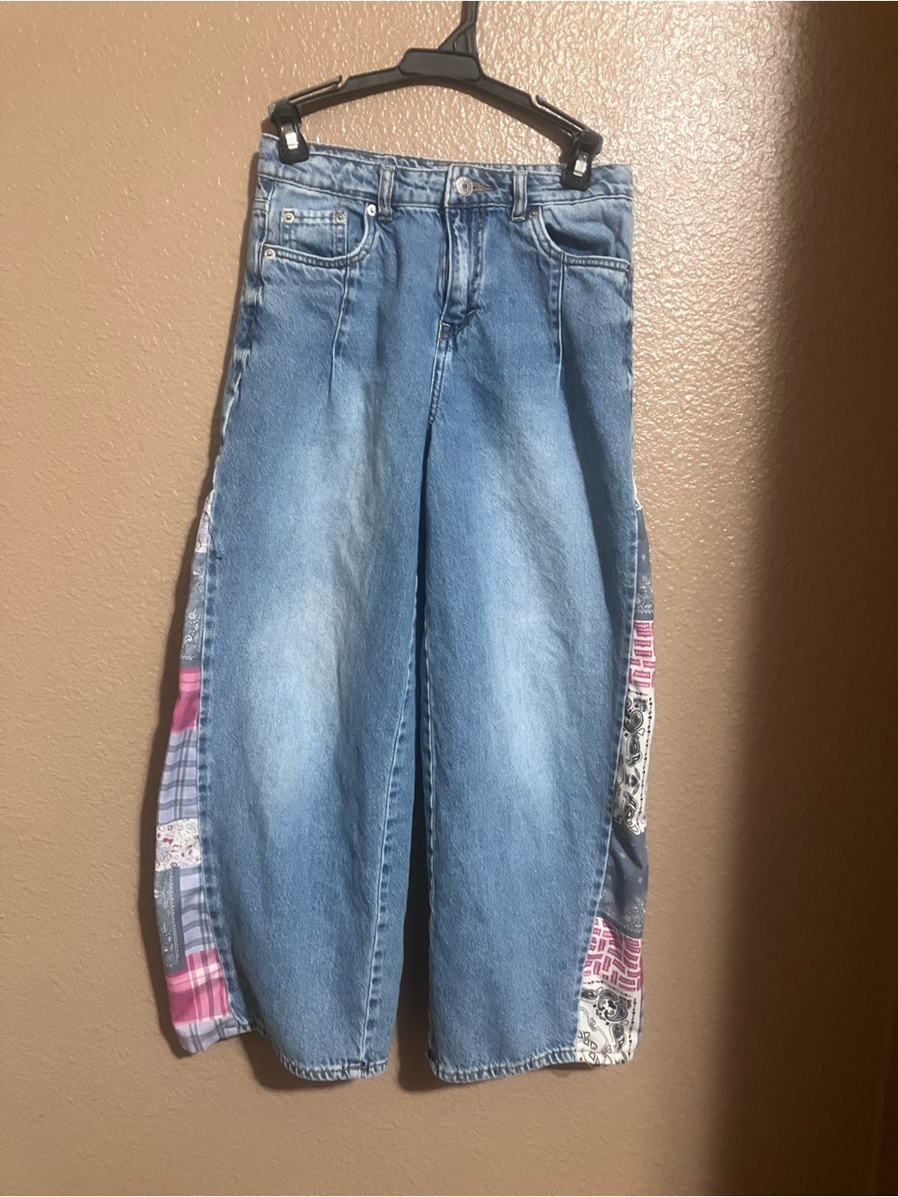Levi's Light Blue Wide-Leg Jeans with Patch-Trim Sides